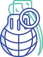 Grenade outline color illustration vector