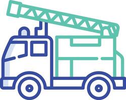 Fire truck outline color illustration vector