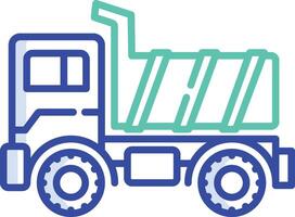 Loading truck outline color illustration vector
