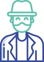 robber outline color illustration vector