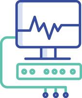 Ecg Machine outline color illustration vector