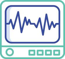 icu monitor outline color illustration vector