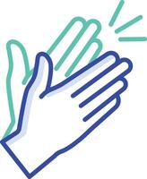 Clapping outline color illustration vector