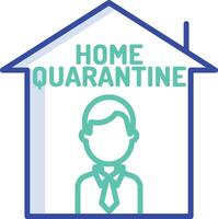 Home quarantine outline color illustration vector