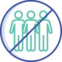 Ban Group outline color illustration vector
