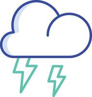 Thunder outline color illustration vector