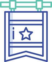 Flag outline color illustration vector