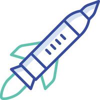 Rocket outline color illustration vector