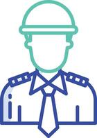 Army officer outline color illustration vector