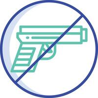 Ban gun outline color illustration vector