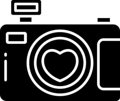 Camera solid glyph illustration vector