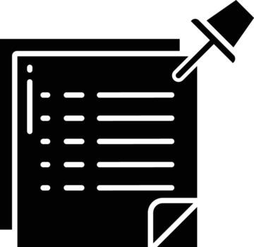 Nota sólido glifo ilustración vector