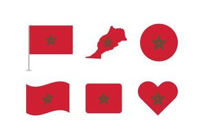 Morocco flag. Set of Morocco Flags Collection. vector