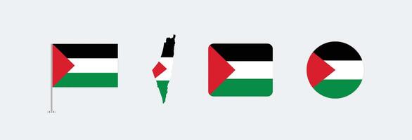 Palestine flag. Set of Palestine Flags Collection. vector