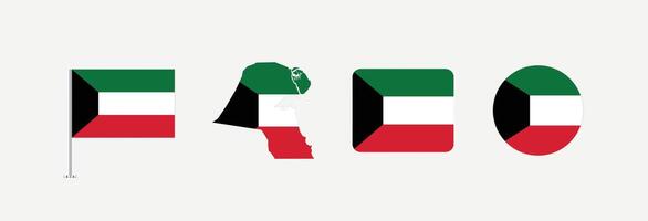 Kuwait flag. Set of Kuwait Flags Collection. vector