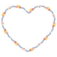 Hand drawn flat design hearts border and frame vector