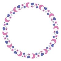 Hand drawn flat design hearts border and frame vector