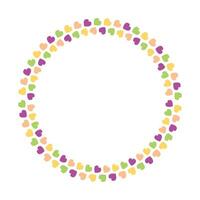 Hand drawn flat design hearts border and frame vector