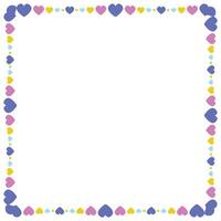 Hand drawn flat design hearts border and frame vector