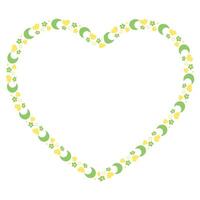 Hand drawn flat design hearts border and frame vector