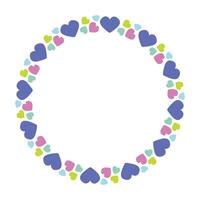 Hand drawn flat design hearts border and frame vector