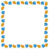 Hand drawn halloween frame template design vector