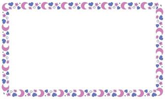 Hand drawn flat design hearts border and frame vector
