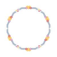 Hand drawn flat design hearts border and frame vector