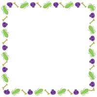 Hand drawn halloween frame template design vector
