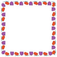Hand drawn halloween frame template design vector