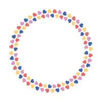 Hand drawn flat design hearts border and frame vector