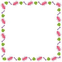 Hand drawn halloween frame template design vector