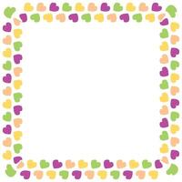 Hand drawn flat design hearts border and frame vector