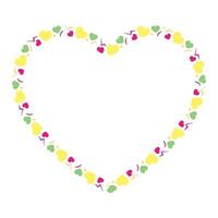 Hand drawn flat design hearts border and frame vector