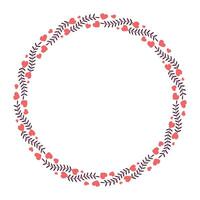 Hand drawn flat design hearts border and frame vector
