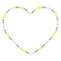 Hand drawn flat design hearts border and frame vector