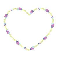 Hand drawn flat design hearts border and frame vector