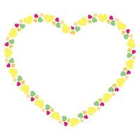 Hand drawn flat design hearts border and frame vector