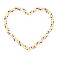 Hand drawn flat design hearts border and frame vector