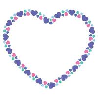 Hand drawn flat design hearts border and frame vector
