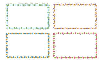 Hand drawn halloween frames template design collection on white background vector