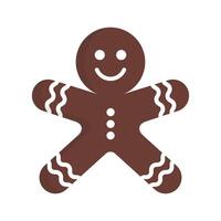 Flat design gingerbread man cookie on white vector