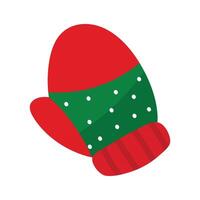 Flat Winter Mittens Element Christmas Event Illustration vector