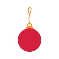 Hand drawn flat christmas ball ornament on white background vector