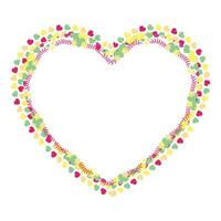 Hand drawn flat design hearts border and frame vector