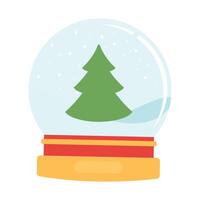 Christmas element illustration with snow globe vector