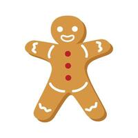 Gingerbread man cookie with sugar frosting illustration vector