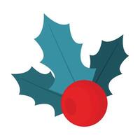 Holly berry icon leaves and berries mistletoe Symbol of Christmas on a white background vector