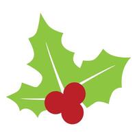 Holly berry icon leaves and berries mistletoe Symbol of Christmas on the white background vector