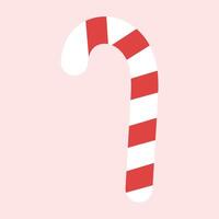 Caramel cane illustration of candy cane Lollipop in flat style xmas design invitations new year vector